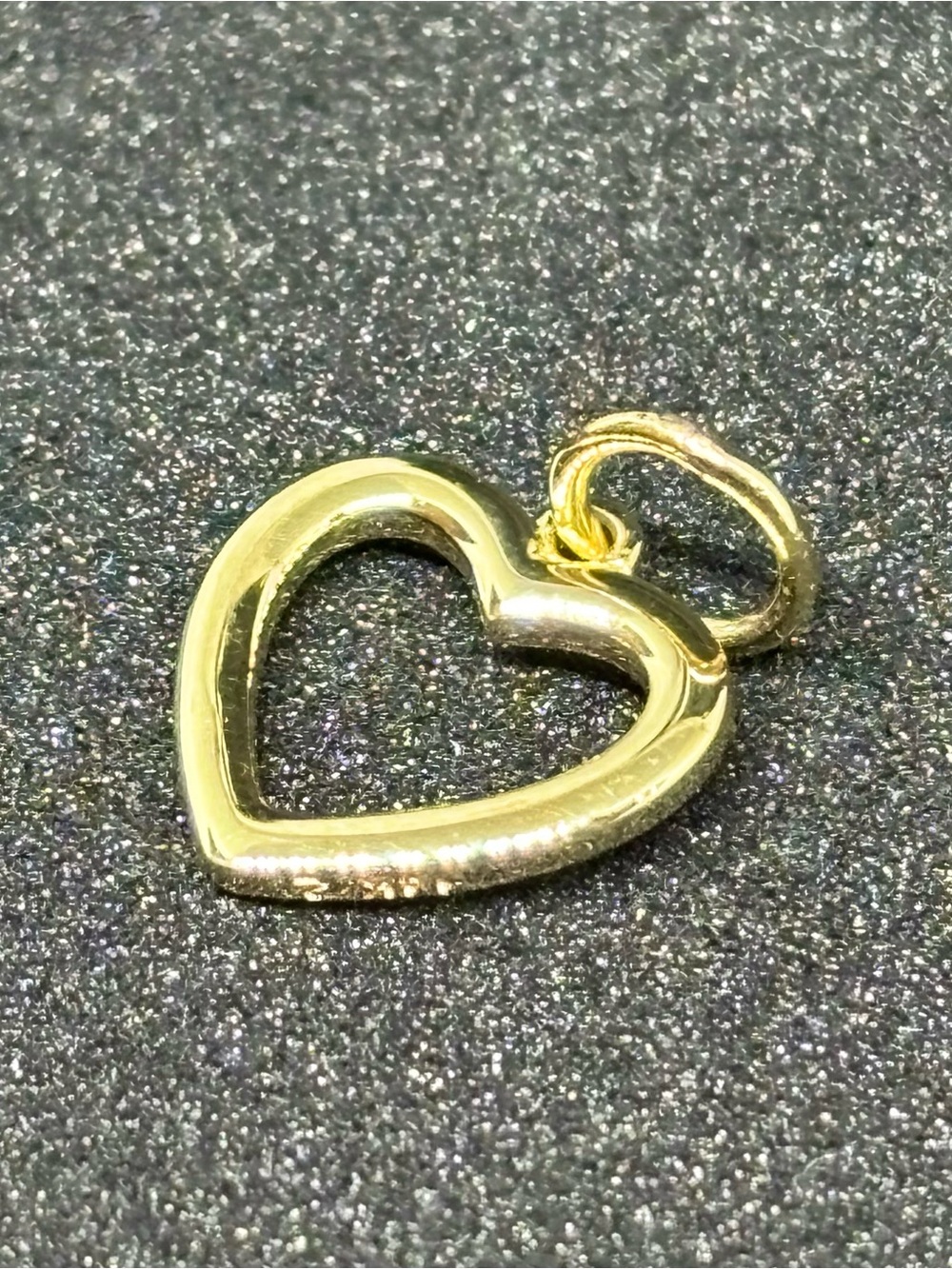 14K Yellow Gold Open Heart Charm Pendant NEW